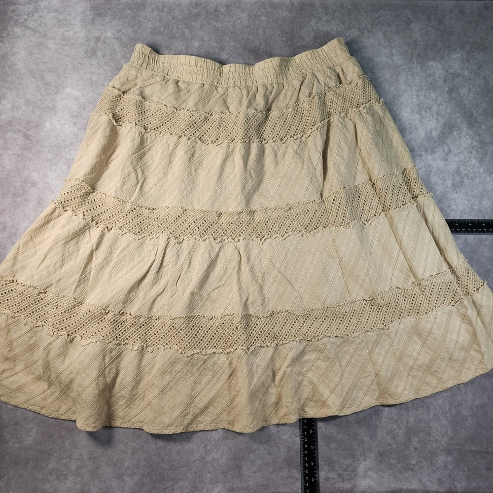 Krazy Kat XXL Cotton Gauze Crochet Midi Skirt Boho Fairy Prairie Y2K